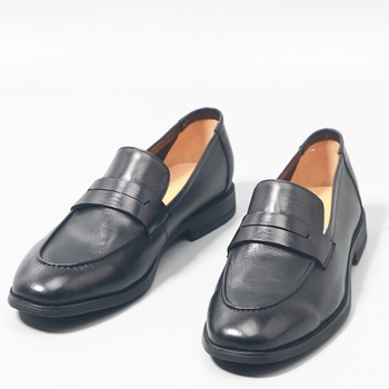 Goodyear férfi bőrcipő, loaferek, fekete, casual üzleti slip-on, borjúbőrből, légáteresztő