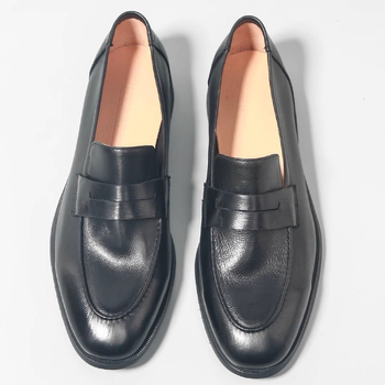 Goodyear férfi bőrcipő, loaferek, fekete, casual üzleti slip-on, borjúbőrből, légáteresztő