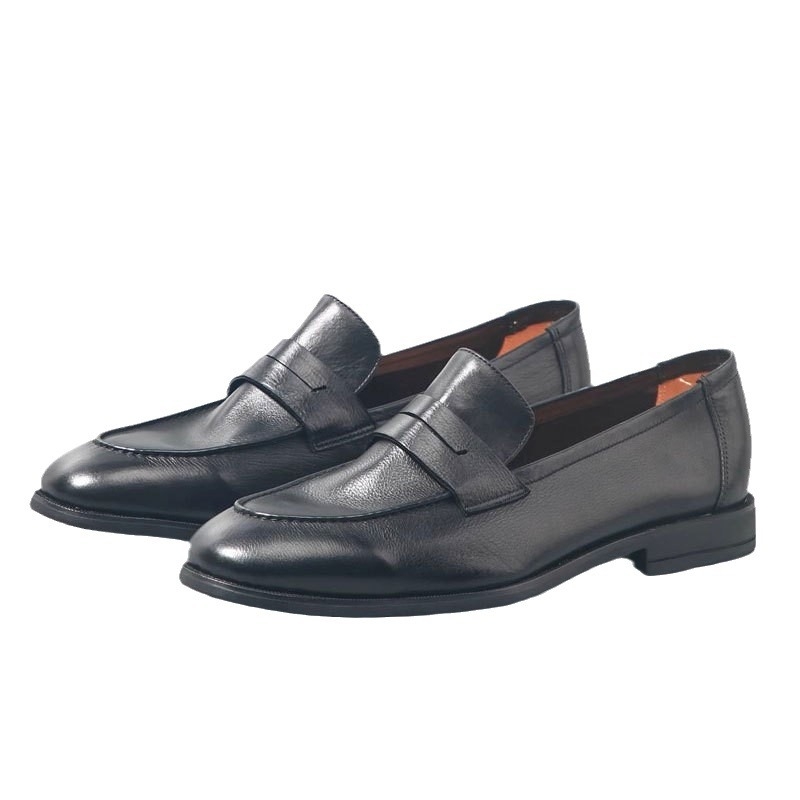 Goodyear férfi bőrcipő, loaferek, fekete, casual üzleti slip-on, borjúbőrből, légáteresztő
