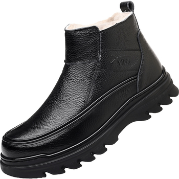 Férfi téli bakancs Martin-stílusú, magas szárú, vastag talppal és fleece-betétes meleg