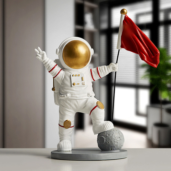 Nordická kreatívna živicová dekoratívna figúrka do obývačky a baru, moderný domov – astronaut