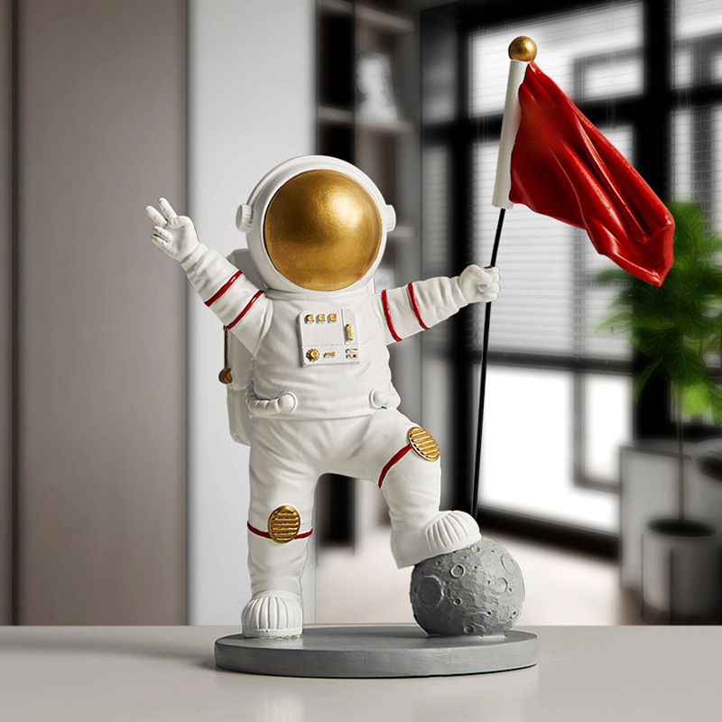 Nordická kreatívna živicová dekoratívna figúrka do obývačky a baru, moderný domov – astronaut