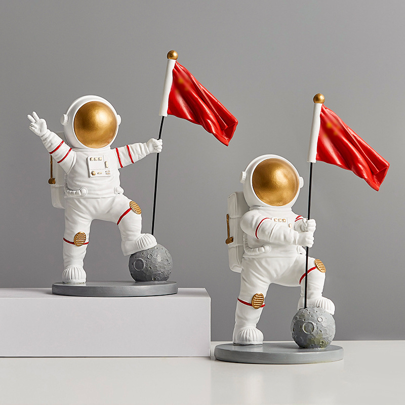 Nordická kreatívna živicová dekoratívna figúrka do obývačky a baru, moderný domov – astronaut