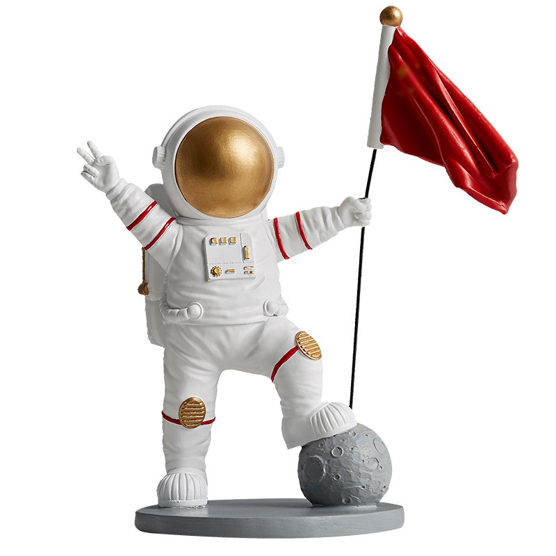 Nordická kreatívna živicová dekoratívna figúrka do obývačky a baru, moderný domov – astronaut