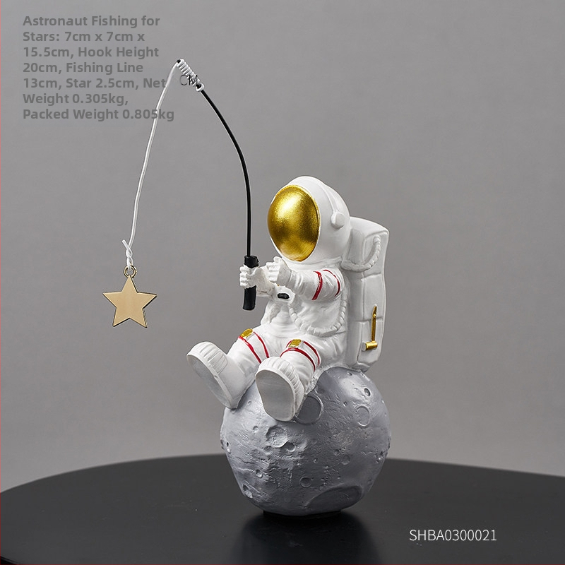 Nordická kreatívna živicová dekoratívna figúrka do obývačky a baru, moderný domov – astronaut