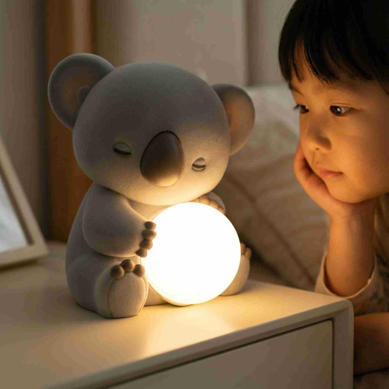 Kreslený koala nočná lampa – ozdoba do obývačky, na televízny stolík, do spálne a do vínového kabinetu – jemná prémiová dekorácia
