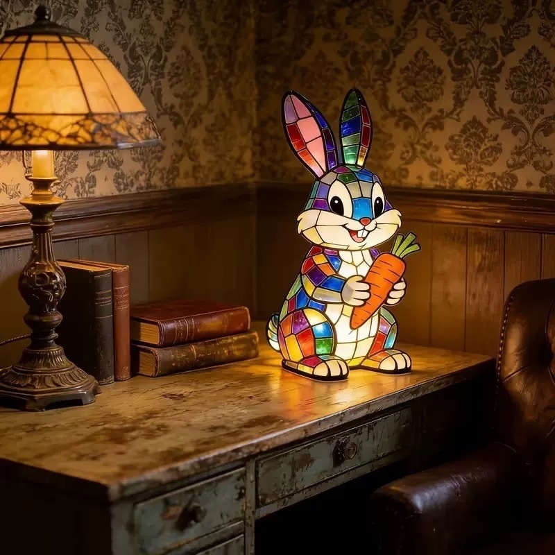 3D farebný zajac z živice – nočné svetlo pre dom a záhradu, veľkonočná dekorácia, kreatívny darček do spálne