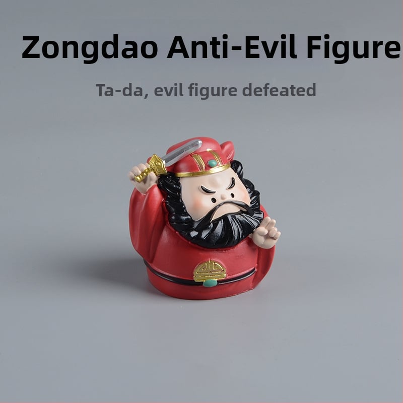 Zhong Kui z živice, čínskeho štýlu na stole, roztomilá ručne vyrobená dekorácia