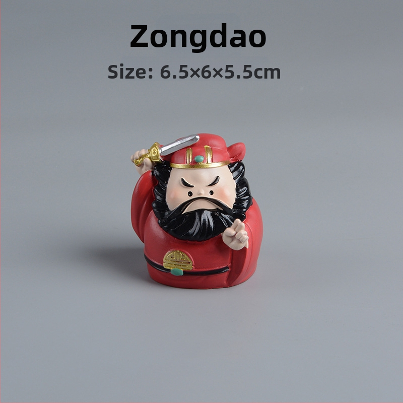 Zhong Kui z živice, čínskeho štýlu na stole, roztomilá ručne vyrobená dekorácia