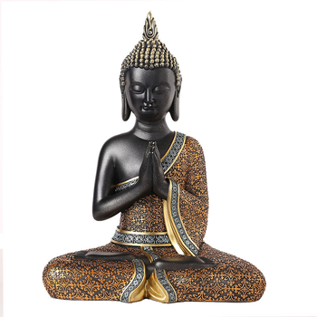Thajská Buddha socha z živice, dekorácia do obývačky alebo študovne, inšpirované juhovýchodnou Áziou