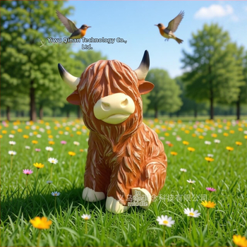 Highland cow z živice – kreatívny domáci dekor, nočná lampička na stôl, kreslené zvieratko darček