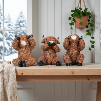 Figúrka z živice Highland Cow, kreatívne remeselné dielo, stolová dekorácia, darček