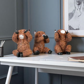 Figúrka z živice Highland Cow, kreatívne remeselné dielo, stolová dekorácia, darček