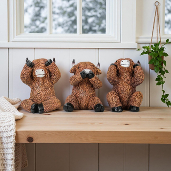 Figúrka z živice Highland Cow, kreatívne remeselné dielo, stolová dekorácia, darček