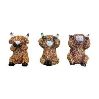 Figúrka z živice Highland Cow, kreatívne remeselné dielo, stolová dekorácia, darček