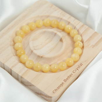 Beeswax Jade narukvica – prirodni unisex, 8/10 mm okrugle perle, geometrijski dizajn