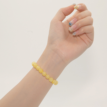 Beeswax Jade narukvica – prirodni unisex, 8/10 mm okrugle perle, geometrijski dizajn