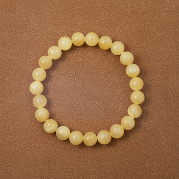 Beeswax Jade narukvica – prirodni unisex, 8/10 mm okrugle perle, geometrijski dizajn