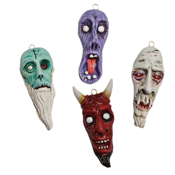 Vampírska maska na Halloween — živicový prívesok, visiací dekor s diabolskou lebkou