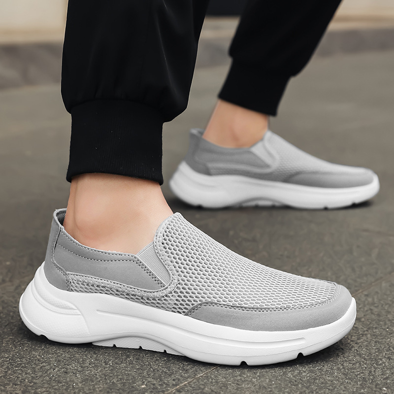 Ανδρικά παπούτσια slip-on για άνοιξη-καλοκαίρι, με δίχτυ, διαπνέοντα, ελαφριά και άνετα