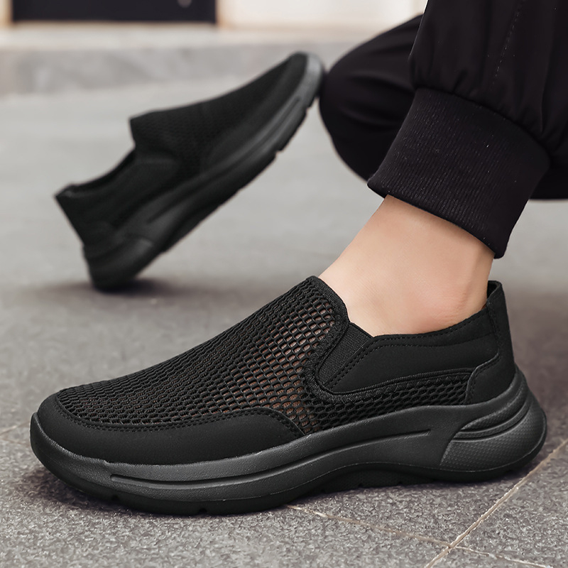 Ανδρικά παπούτσια slip-on για άνοιξη-καλοκαίρι, με δίχτυ, διαπνέοντα, ελαφριά και άνετα