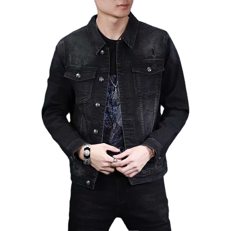 Férfi retro denim dzseki – karcsú szabás, őszi kollekció 2025