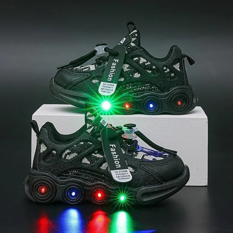 LED svjetleće tenisice za djecu, prozračan gornji dio od tkanine, unisex tenisice za dob 1-6 godina