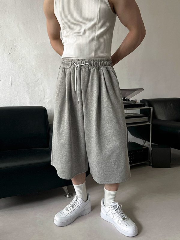 MYQ sive sportske kapri hlače za muškarce, ljetni ležerni kroj, korejski stil