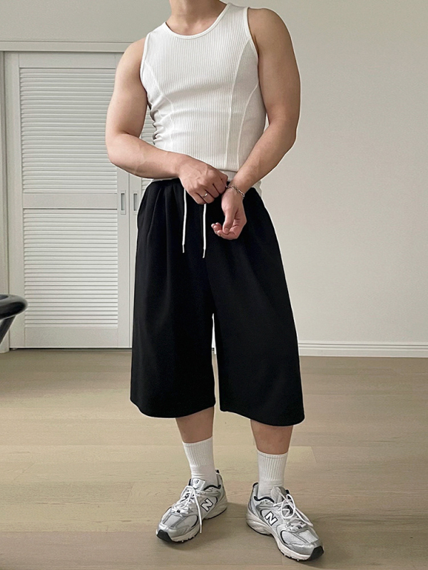 MYQ sive sportske kapri hlače za muškarce, ljetni ležerni kroj, korejski stil