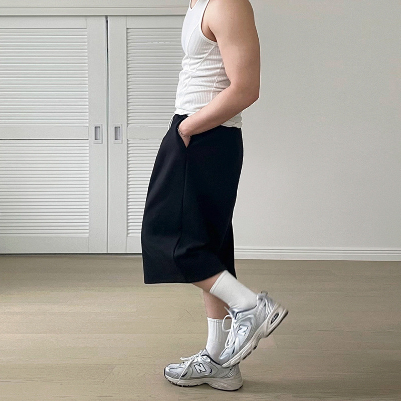 MYQ sive sportske kapri hlače za muškarce, ljetni ležerni kroj, korejski stil