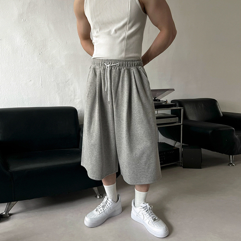 MYQ sive sportske kapri hlače za muškarce, ljetni ležerni kroj, korejski stil