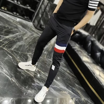 Muške sportske hlače od Ice Silk s brzim sušenjem, lagane ljetne krojenje, kontrastne pruge, uski kroj