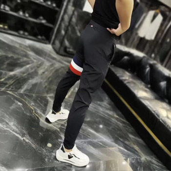 Muške sportske hlače od Ice Silk s brzim sušenjem, lagane ljetne krojenje, kontrastne pruge, uski kroj