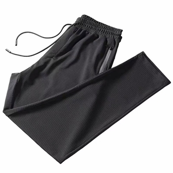 Férfi Ice Silk hálós sportnadrág – könnyű, cropped hossz, lélegző, laza szabás, derékszíj és húzózsinór