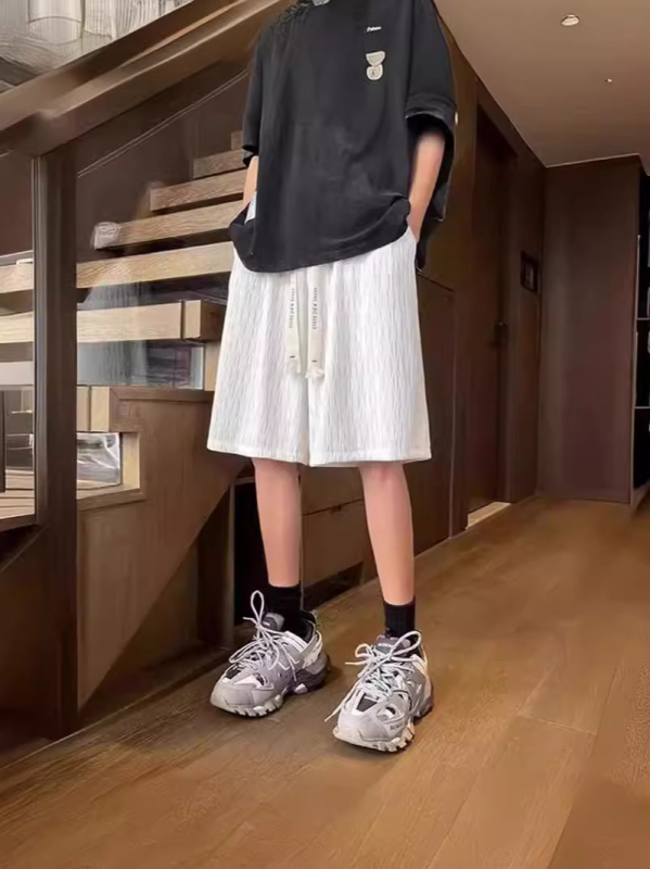 Premium muške ljetne šorceve od ice-silk, brzo sušeće, plisirane, širokog kroja, ležerni sportski stil