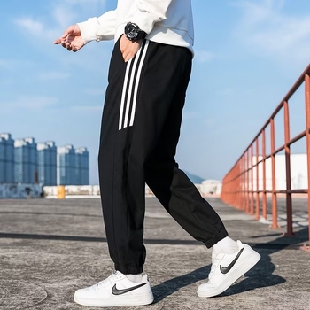 Férfi sportnadrágok tavasz–ősz 2022, bő fazon, cropped jogger, mindennapi viselet