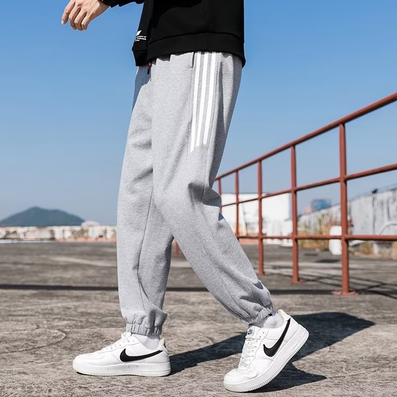 Férfi sportnadrágok tavasz–ősz 2022, bő fazon, cropped jogger, mindennapi viselet