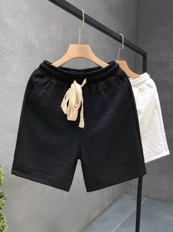Muške ljetne jacquard šorceve, plus veličina, udoban kroj, do koljena