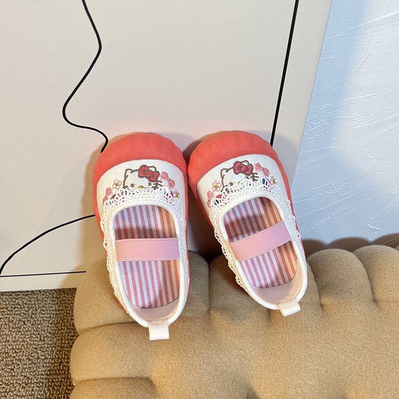 Korejskog stila dječje slip-on tenisice s čipkom, princeza dizajn, mekani potplat, za proljeće i ljeto, slatke svakodnevne tenisice