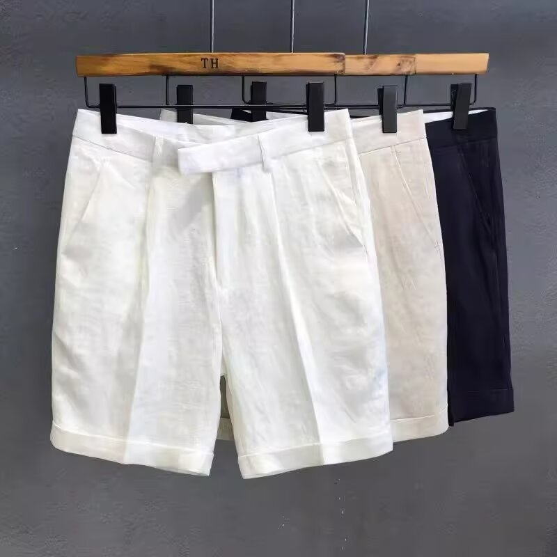 Muške šorceve od Tencel-Lina, ljeto, opušten kroj