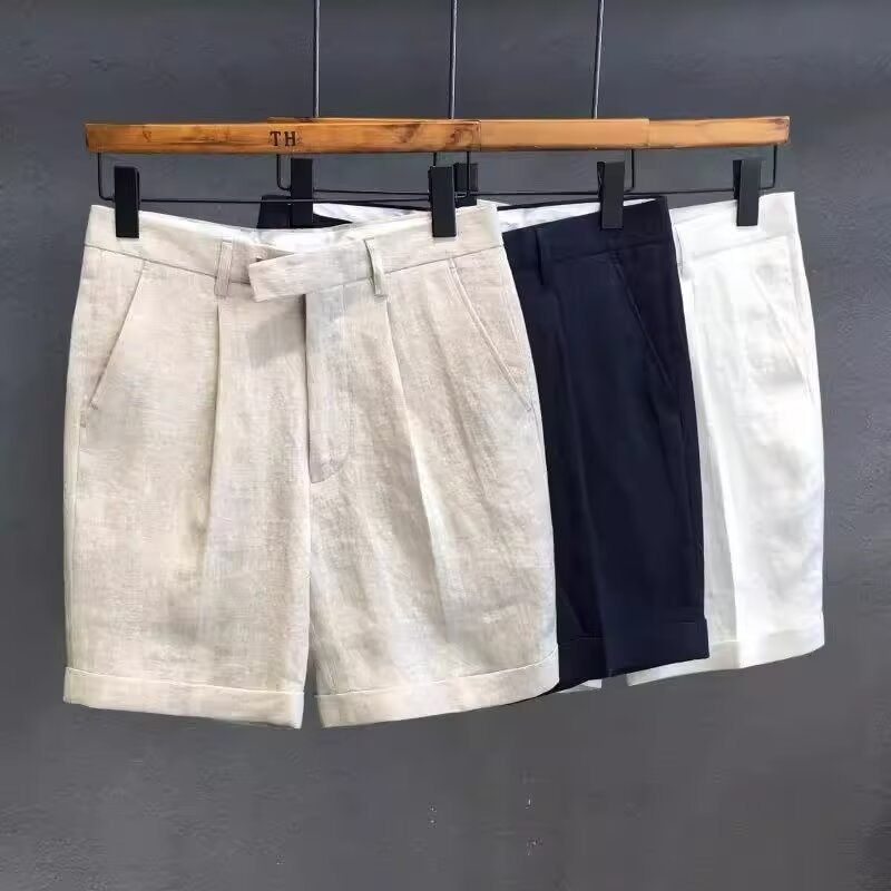 Muške šorceve od Tencel-Lina, ljeto, opušten kroj