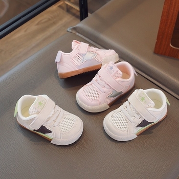 Unisex tenisice za bebe s prozračnim mrežastim gornjim dijelom, mekanom potplatom, niski kroj, Velcro zatvarač, ljetne sportske tenisice