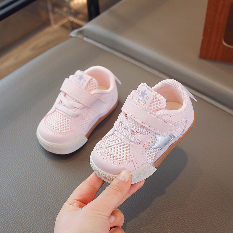 Unisex tenisice za bebe s prozračnim mrežastim gornjim dijelom, mekanom potplatom, niski kroj, Velcro zatvarač, ljetne sportske tenisice