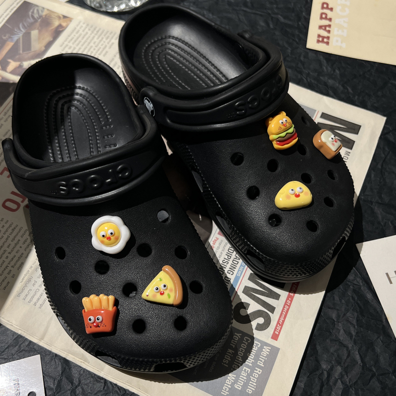 Zabavni dodaci za Crocs s temom hrane, DIY ukrasi za obuće burger i pomfrit, za žene