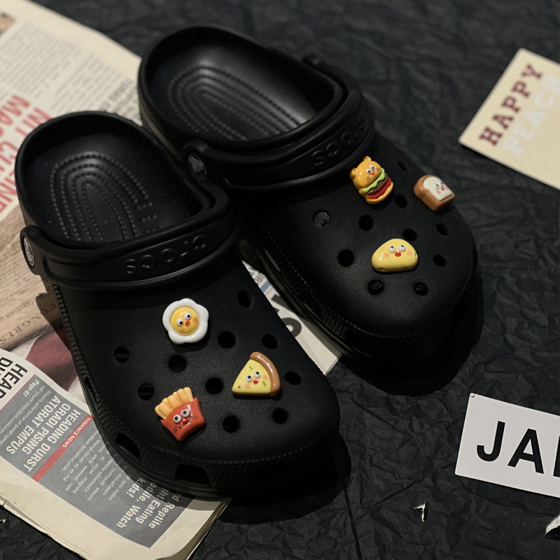 Zabavni dodaci za Crocs s temom hrane, DIY ukrasi za obuće burger i pomfrit, za žene