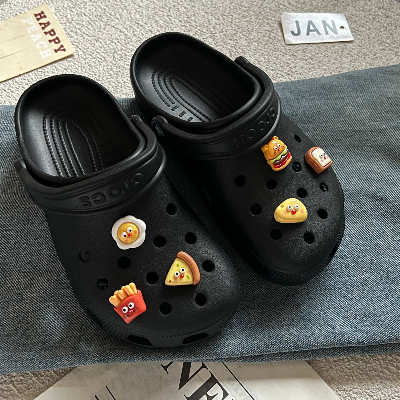 Zabavni dodaci za Crocs s temom hrane, DIY ukrasi za obuće burger i pomfrit, za žene