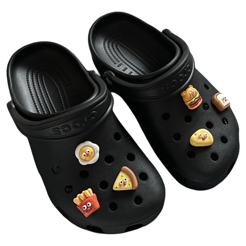 Zabavni dodaci za Crocs s temom hrane, DIY ukrasi za obuće burger i pomfrit, za žene