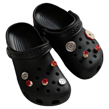 Αξεσουάρ Crocs για παπούτσια – DIY λουλούδι με κουμπί μήλου, διακοσμητική αγκράφα