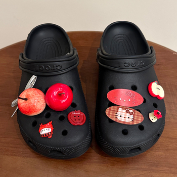 3D διακοσμητικά παπουτσιών Apple Kitty συμβατά με Crocs – γλυκές διακοσμητικές προσθήκες για γυναίκες