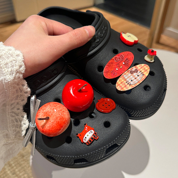 3D διακοσμητικά παπουτσιών Apple Kitty συμβατά με Crocs – γλυκές διακοσμητικές προσθήκες για γυναίκες